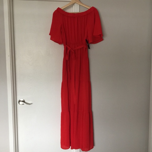 New York & Company Off-The-Shoulder Red Maxi Dress - Size S - Picture 2 of 12